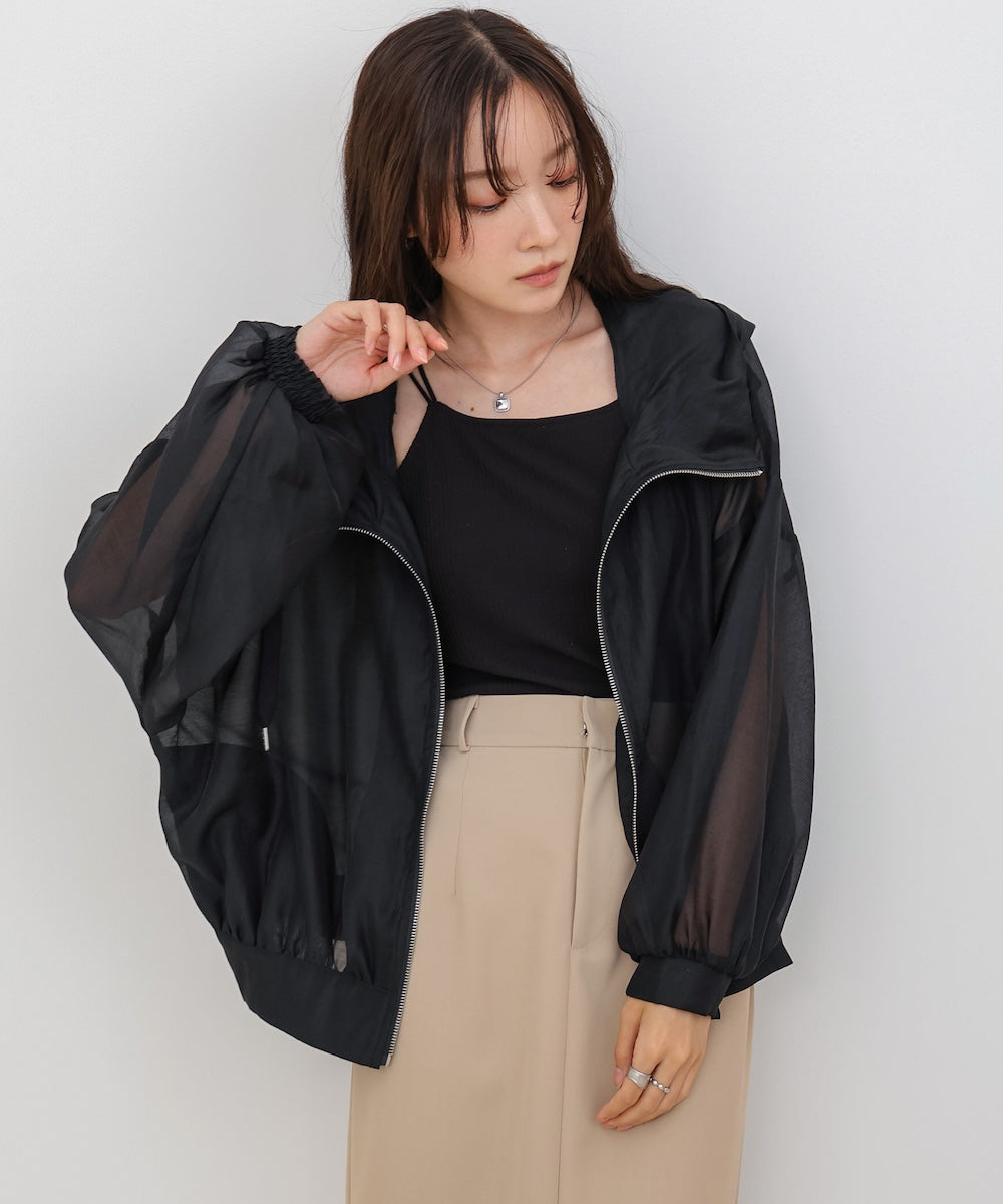 フード付きシアーパーカー
