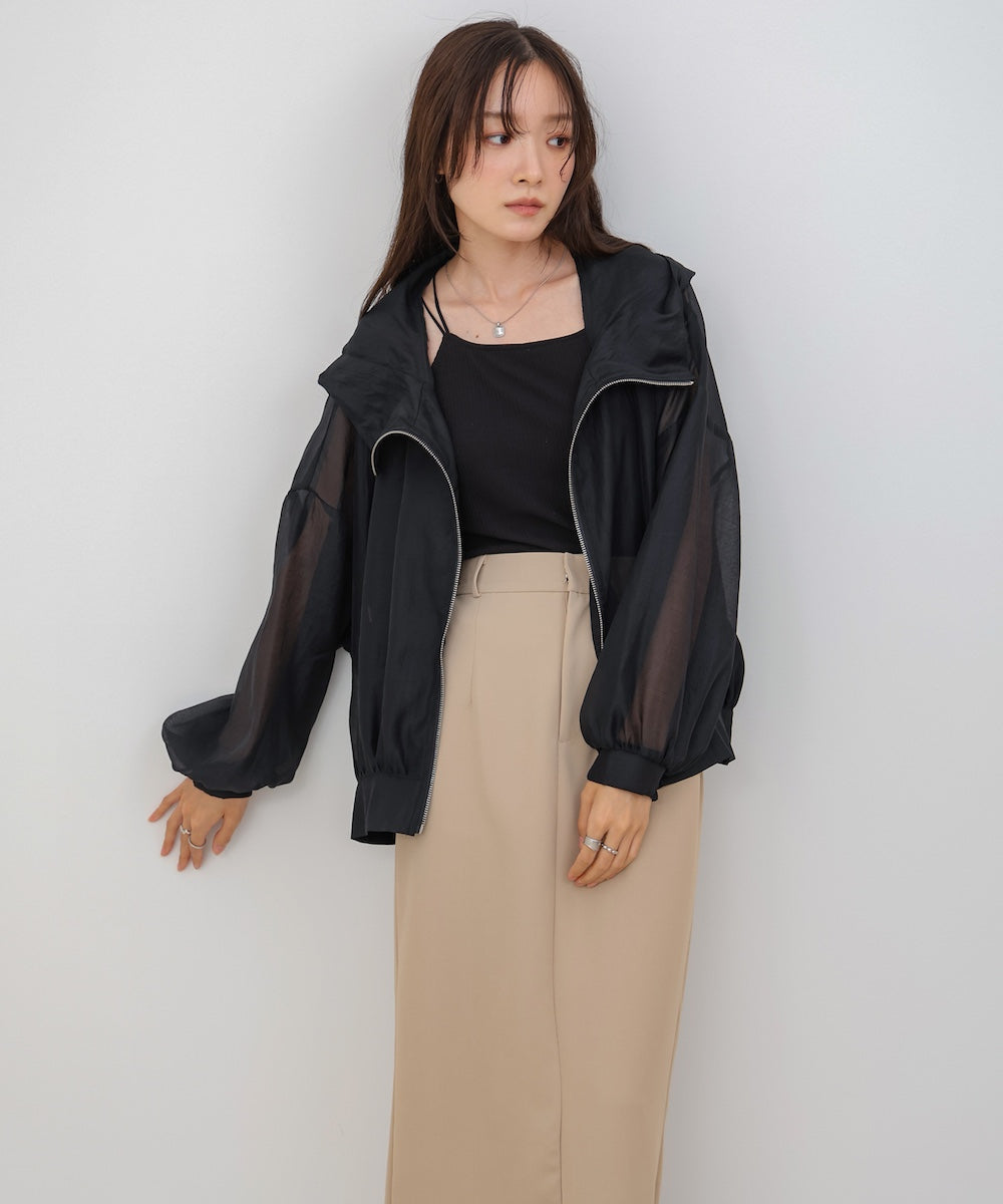 フード付きシアーパーカー