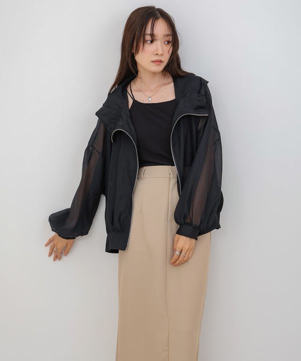 フード付きシアーパーカー