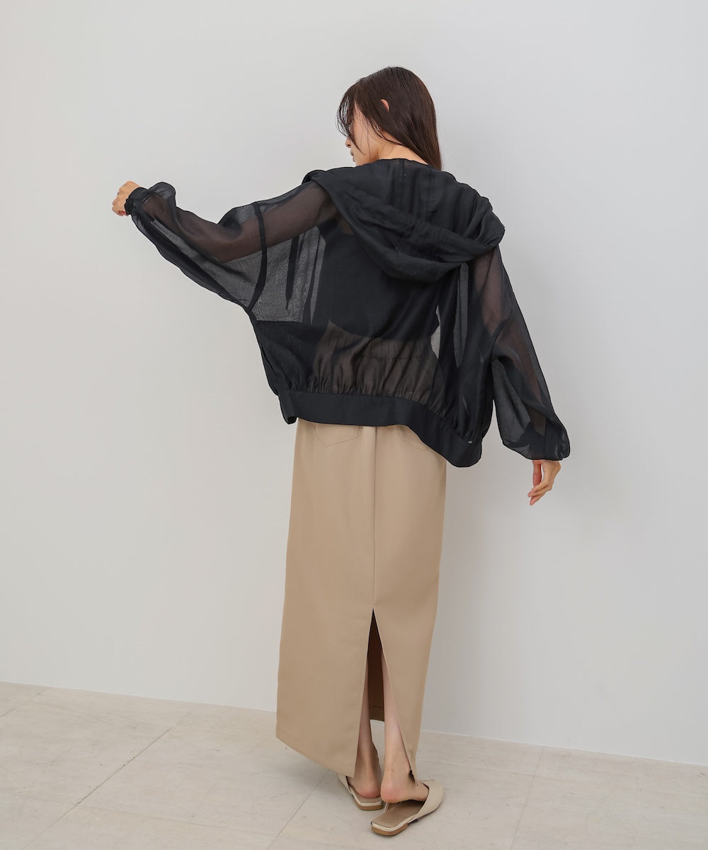 フード付きシアーパーカー