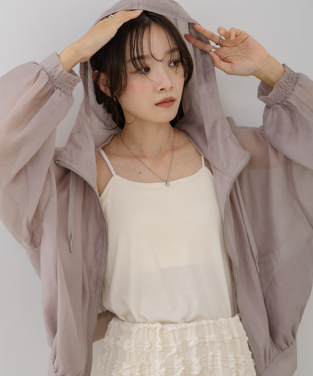 フード付きシアーパーカー