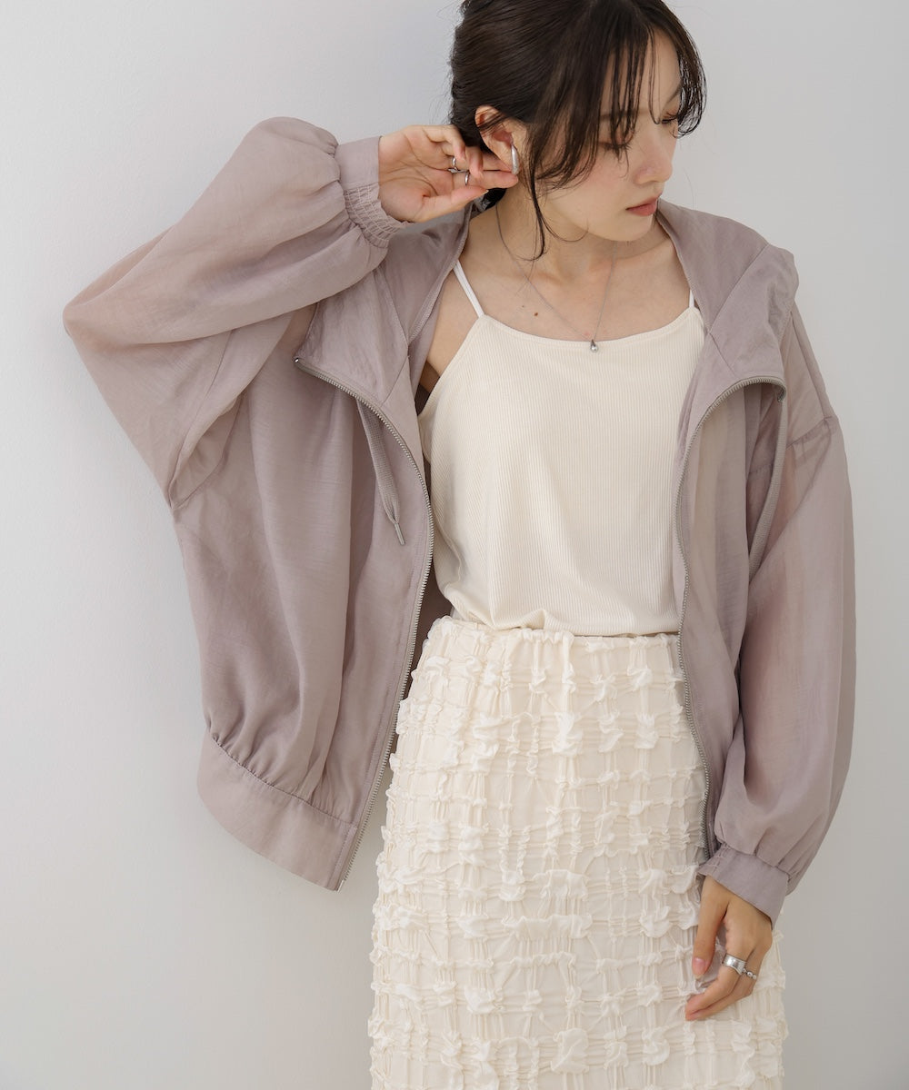 フード付きシアーパーカー