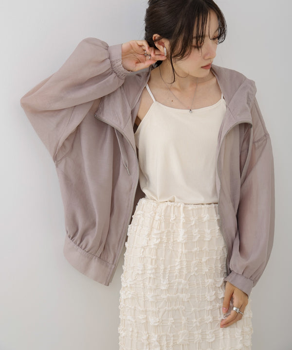 フード付きシアーパーカー