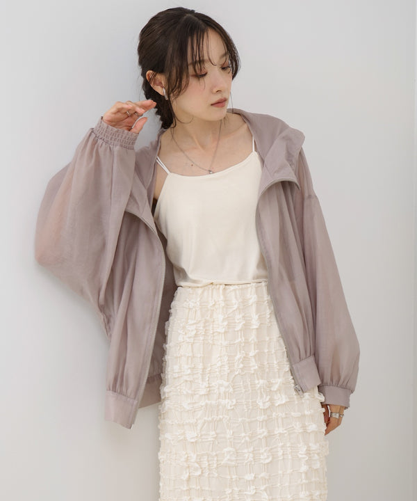 フード付きシアーパーカー