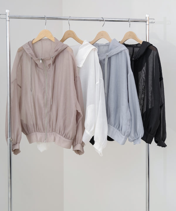 フード付きシアーパーカー