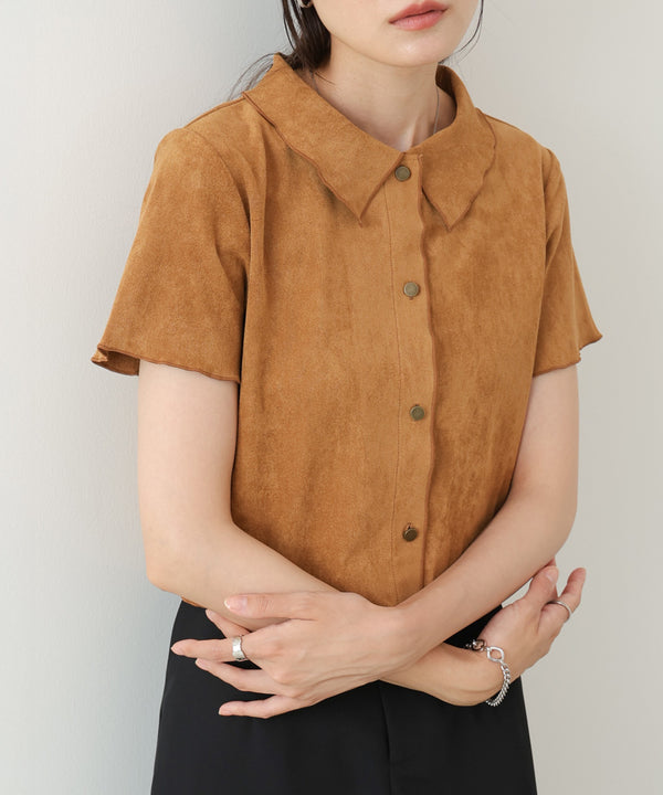 ライトスエード半袖メロウシャツ