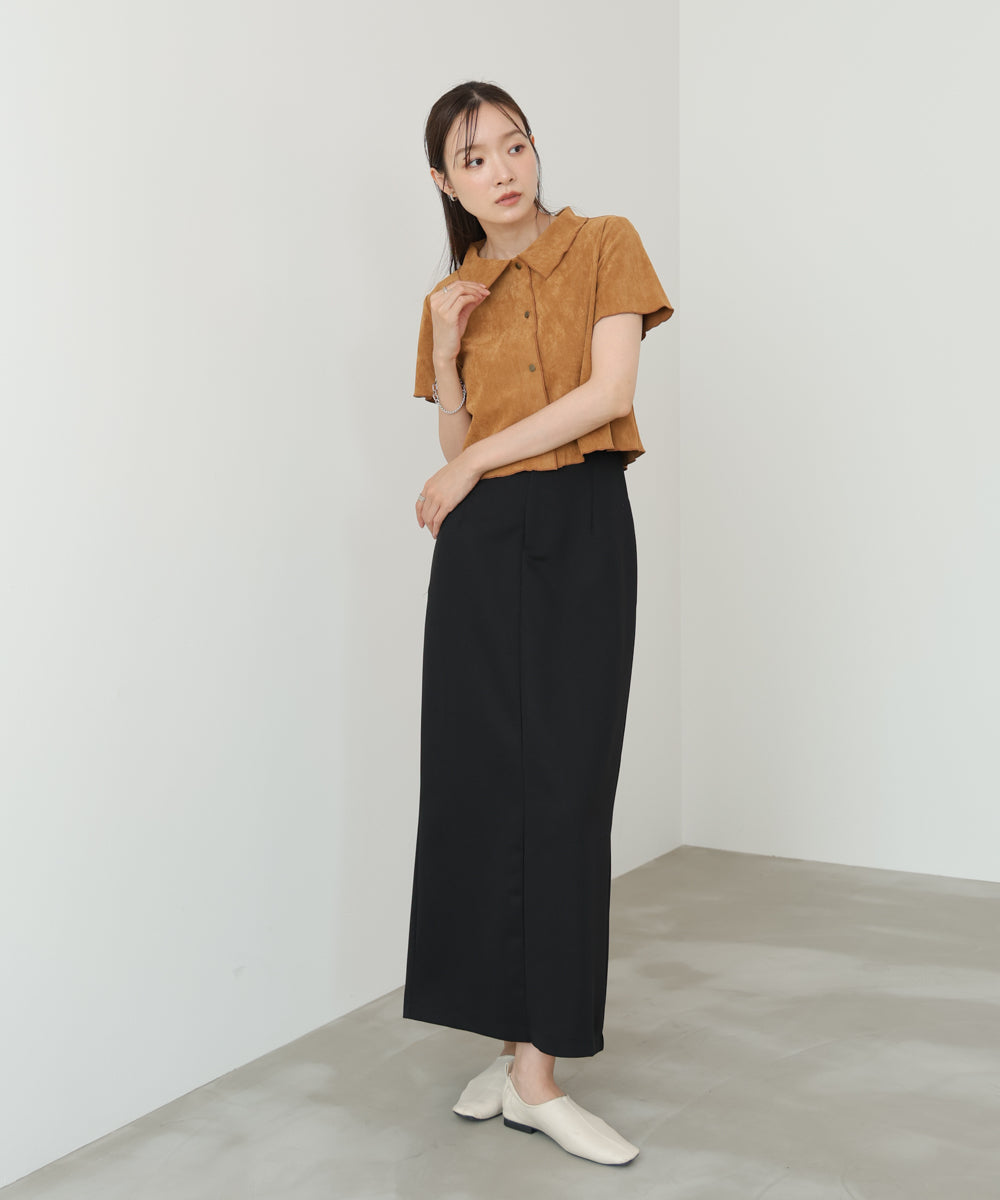 ライトスエード半袖メロウシャツ