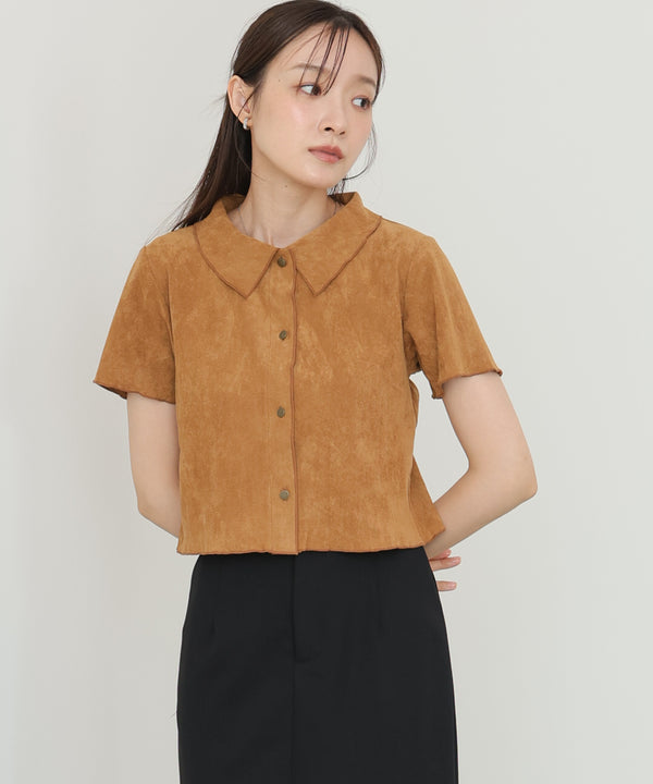 ライトスエード半袖メロウシャツ