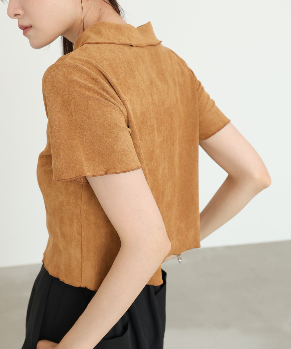 ライトスエード半袖メロウシャツ