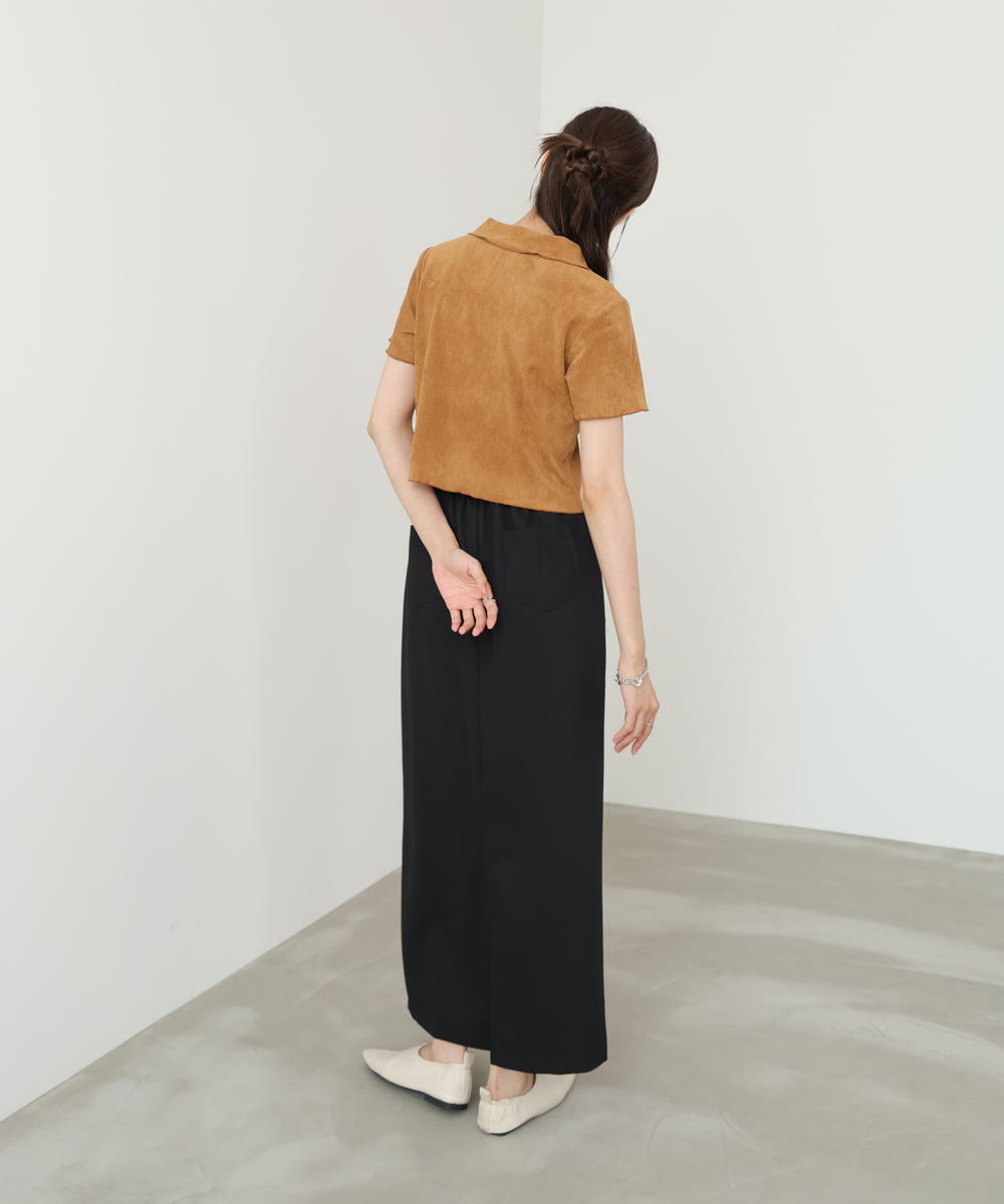 ライトスエード半袖メロウシャツ