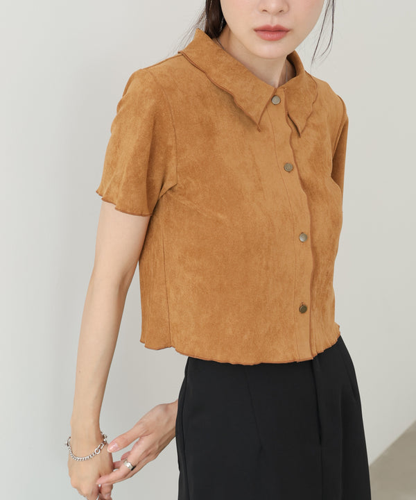 ライトスエード半袖メロウシャツ