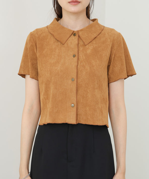 ライトスエード半袖メロウシャツ