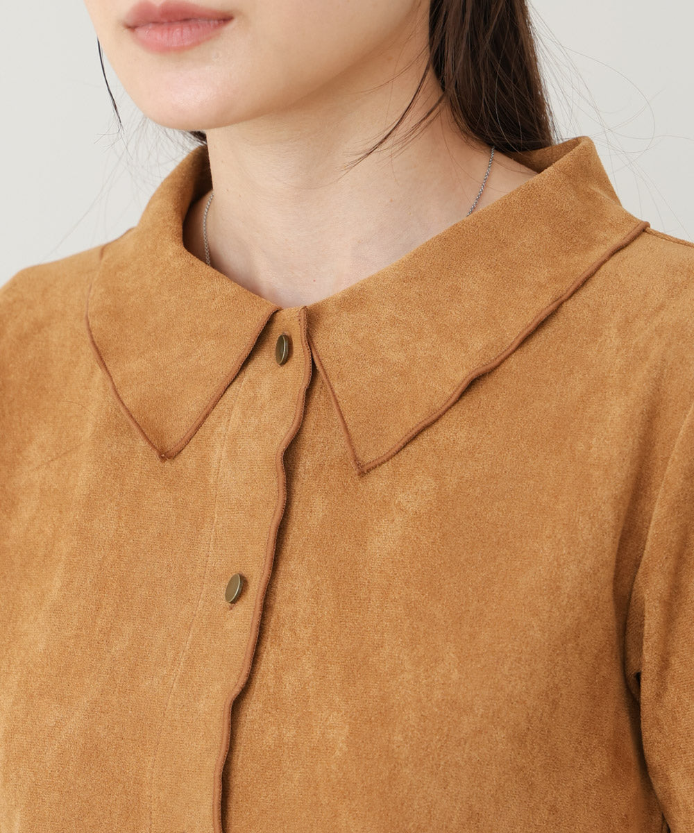 ライトスエード半袖メロウシャツ