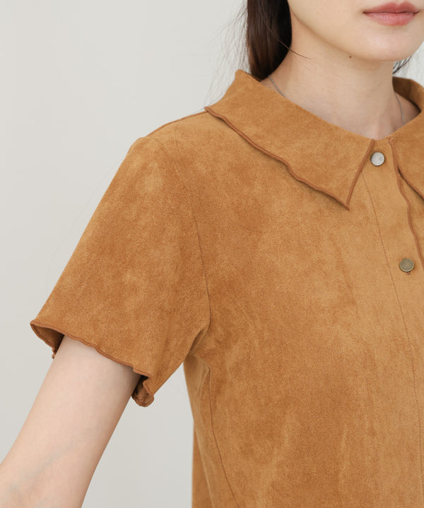 ライトスエード半袖メロウシャツ