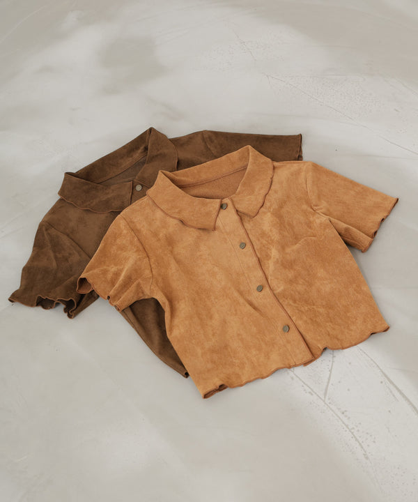 ライトスエード半袖メロウシャツ