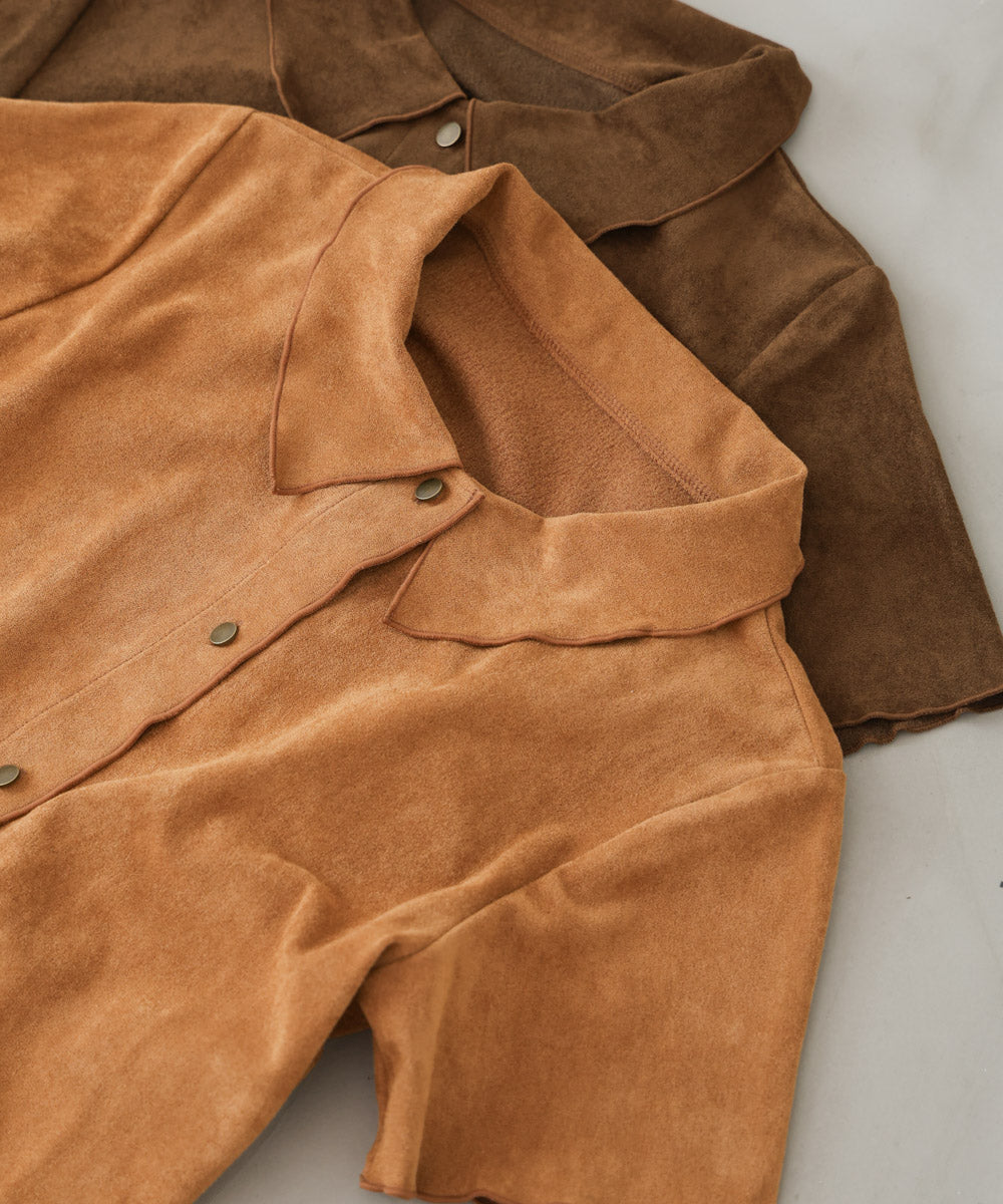 ライトスエード半袖メロウシャツ