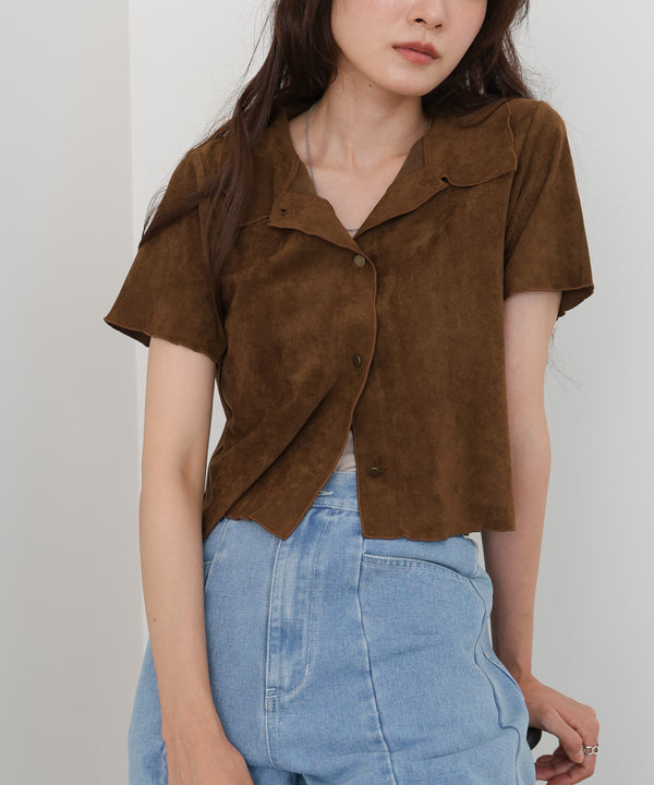 ライトスエード半袖メロウシャツ