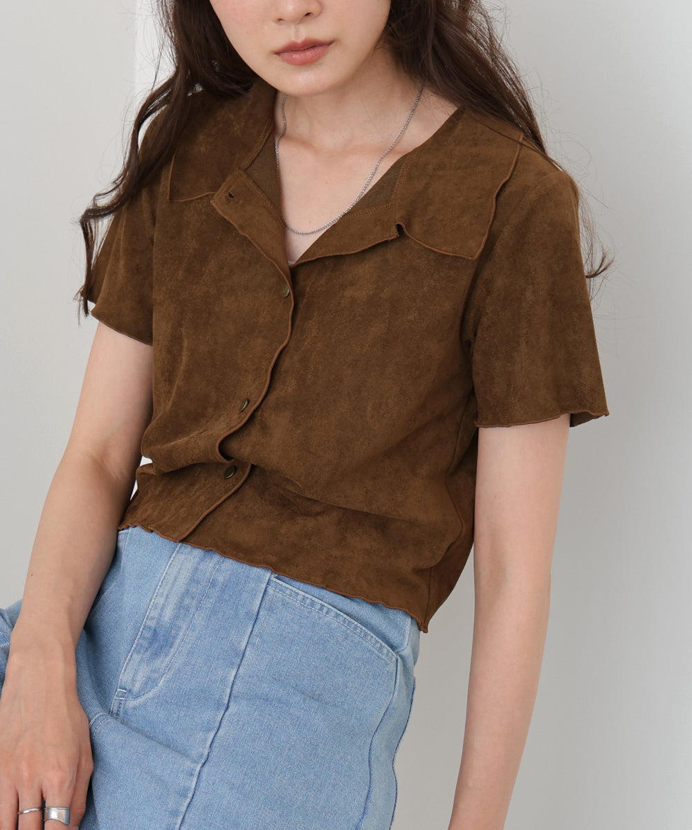ライトスエード半袖メロウシャツ