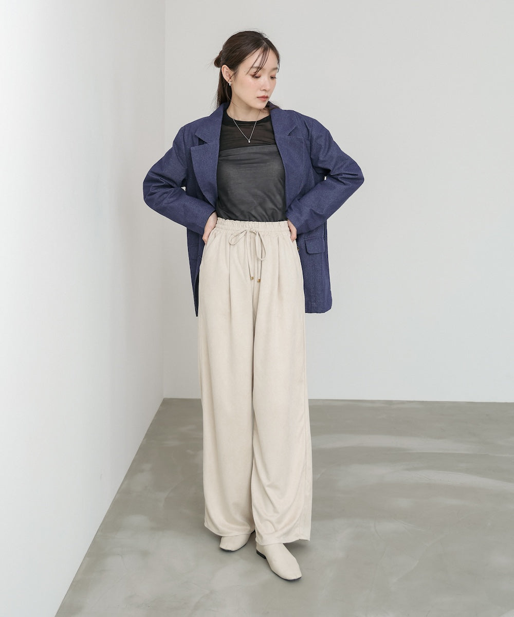 スエードライクイージーパンツ