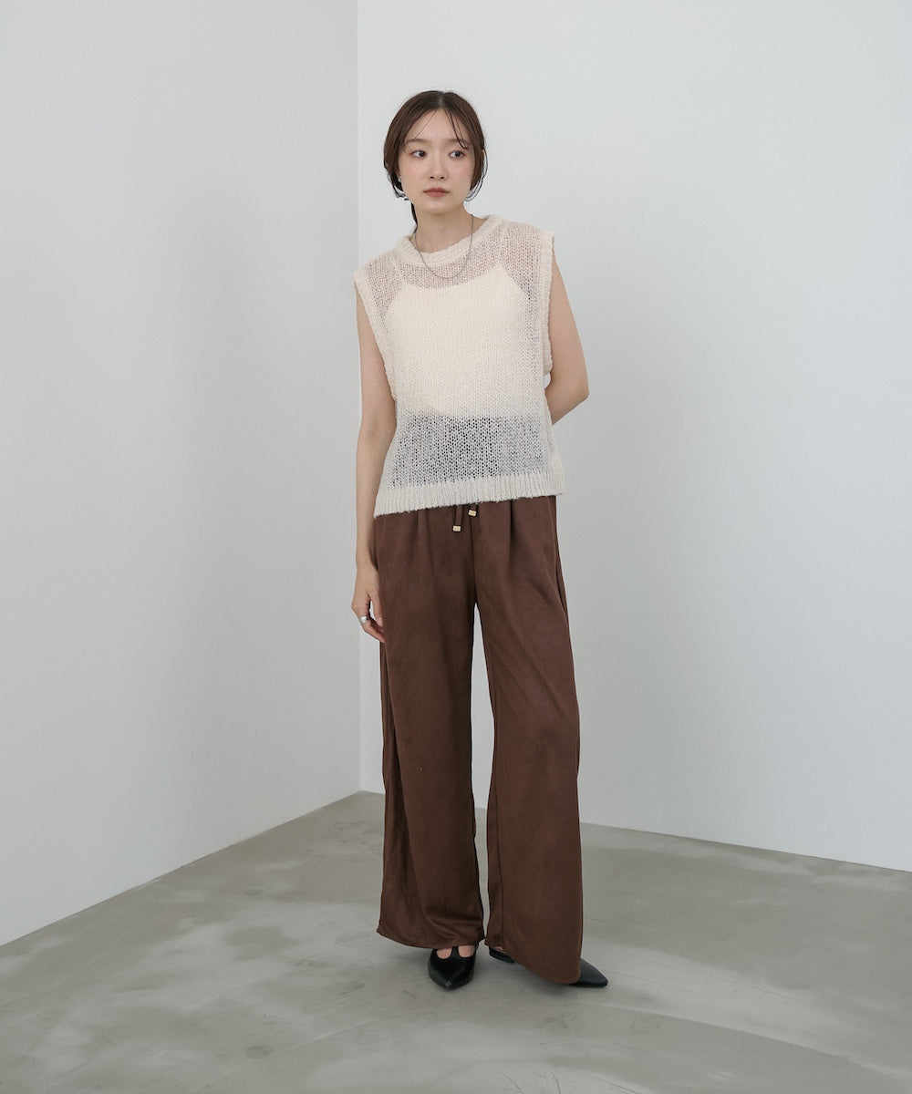 スエードライクイージーパンツ