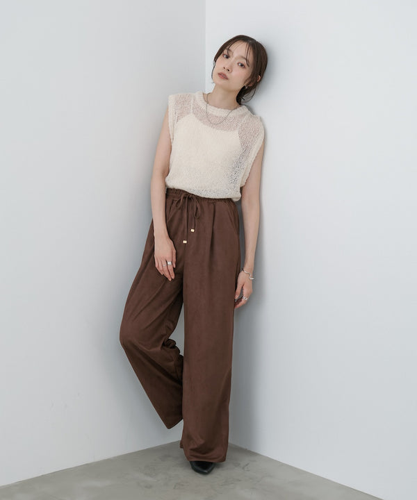 スエードライクイージーパンツ