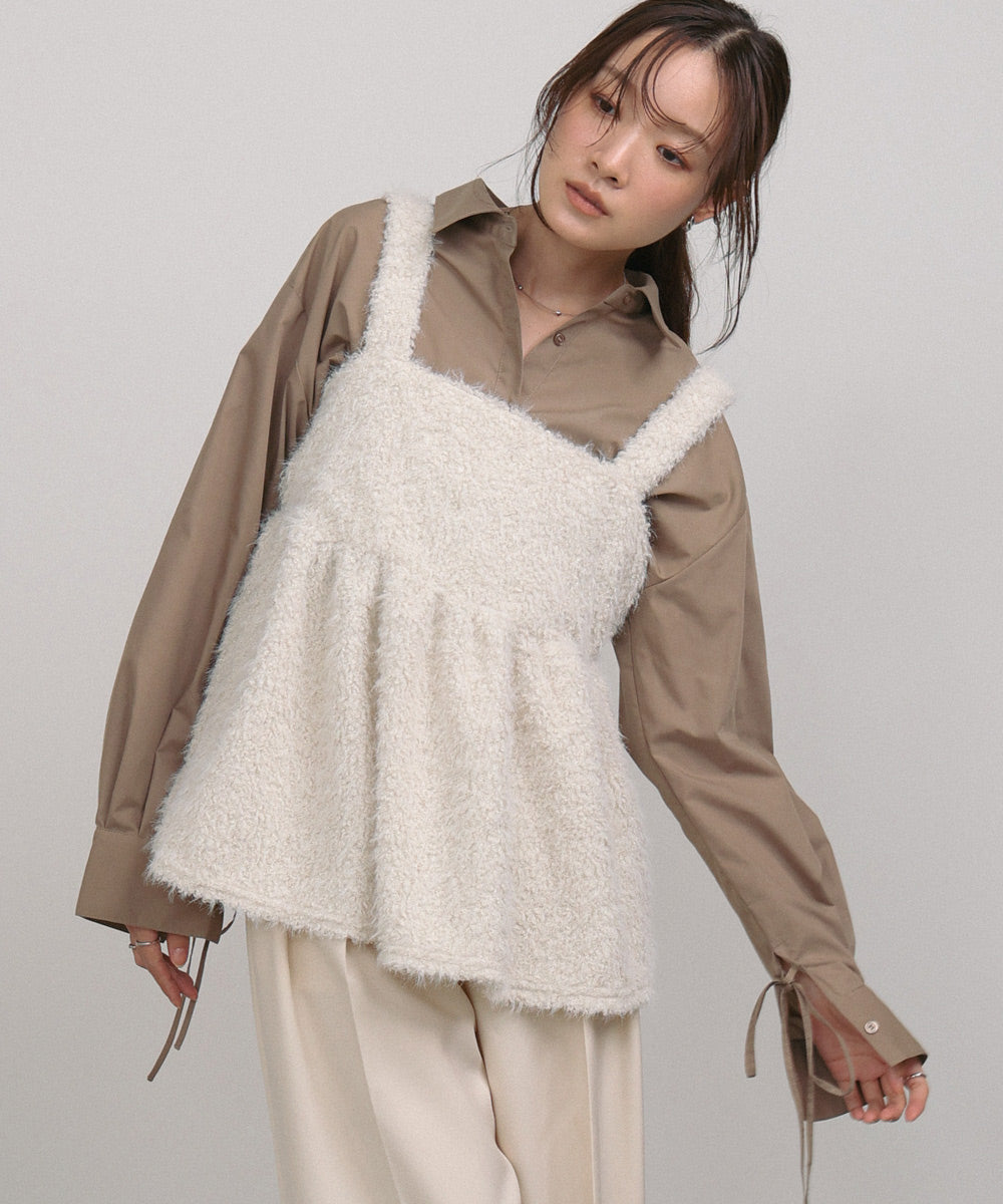 ブークレーシャギー　ペプラムキャミソール