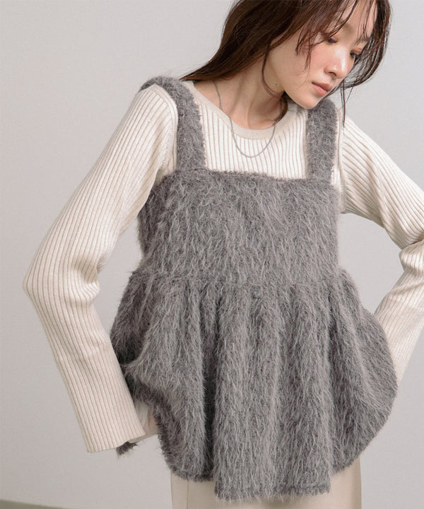 ブークレーシャギー　ペプラムキャミソール