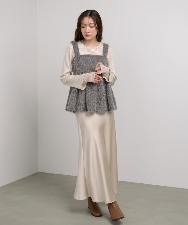 ブークレーシャギー　ペプラムキャミソール