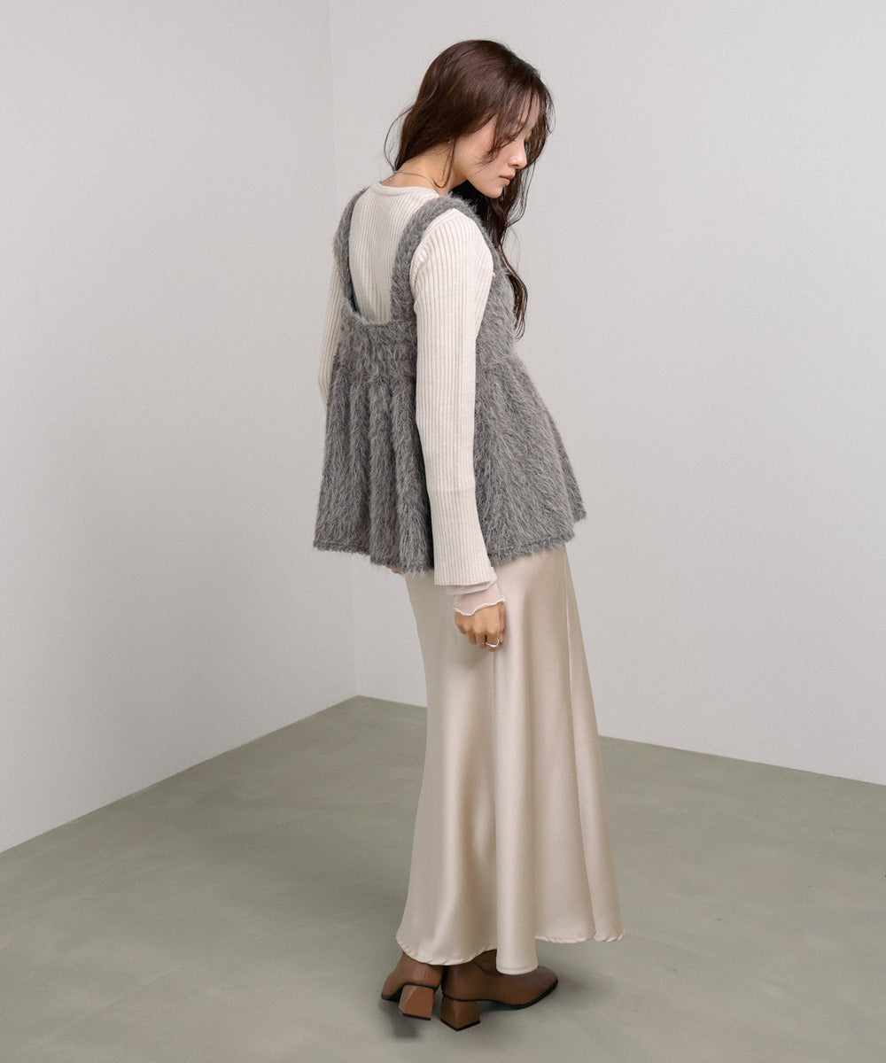 ブークレーシャギー　ペプラムキャミソール