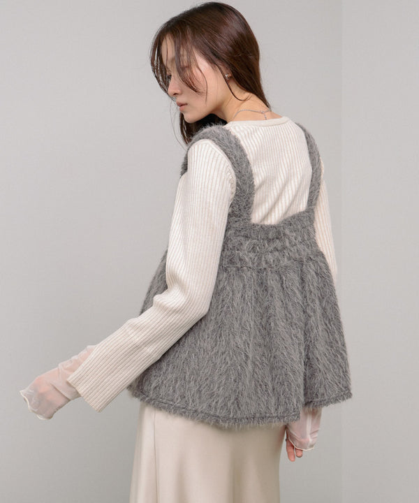 ブークレーシャギー　ペプラムキャミソール