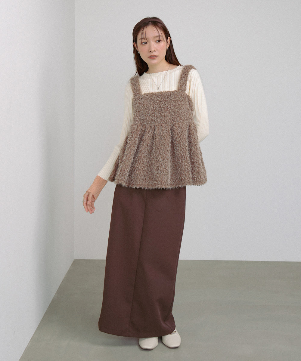 ブークレーシャギー　ペプラムキャミソール