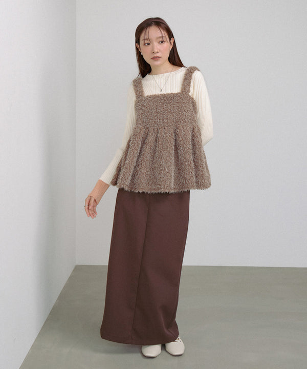 ブークレーシャギー　ペプラムキャミソール