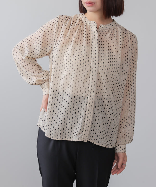 パターンシフォンブラウス