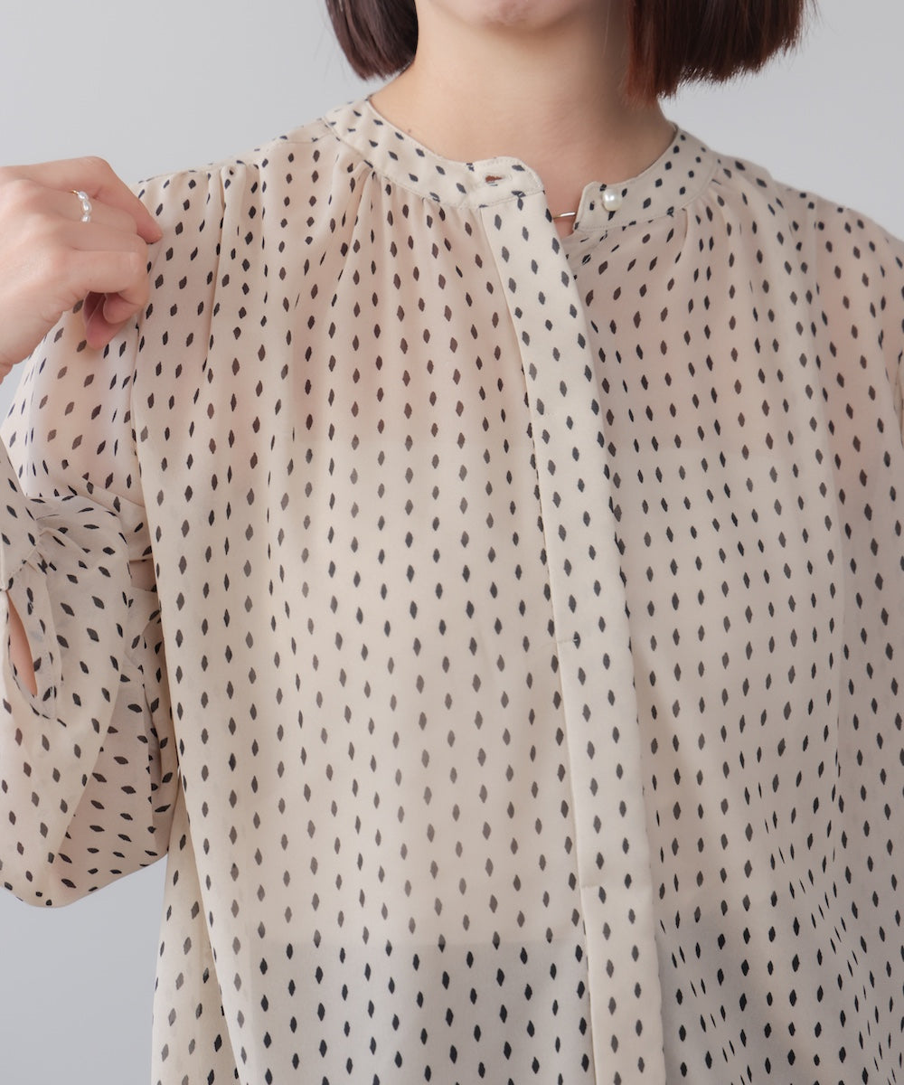 パターンシフォンブラウス