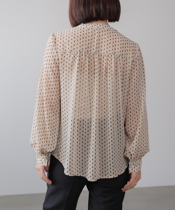 パターンシフォンブラウス