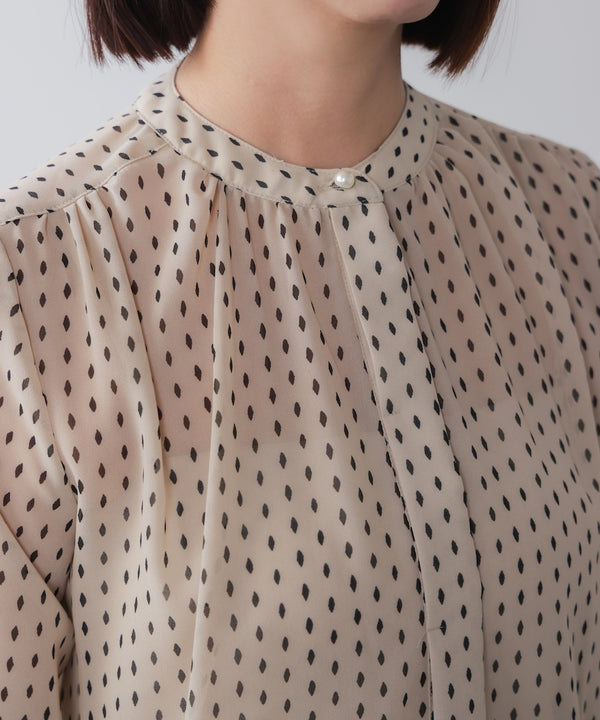 パターンシフォンブラウス