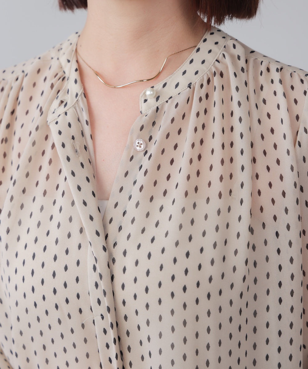 パターンシフォンブラウス