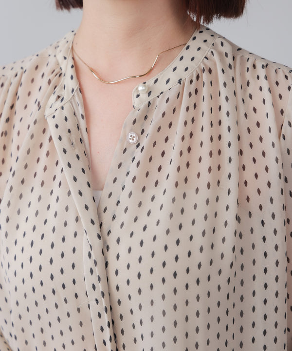 パターンシフォンブラウス