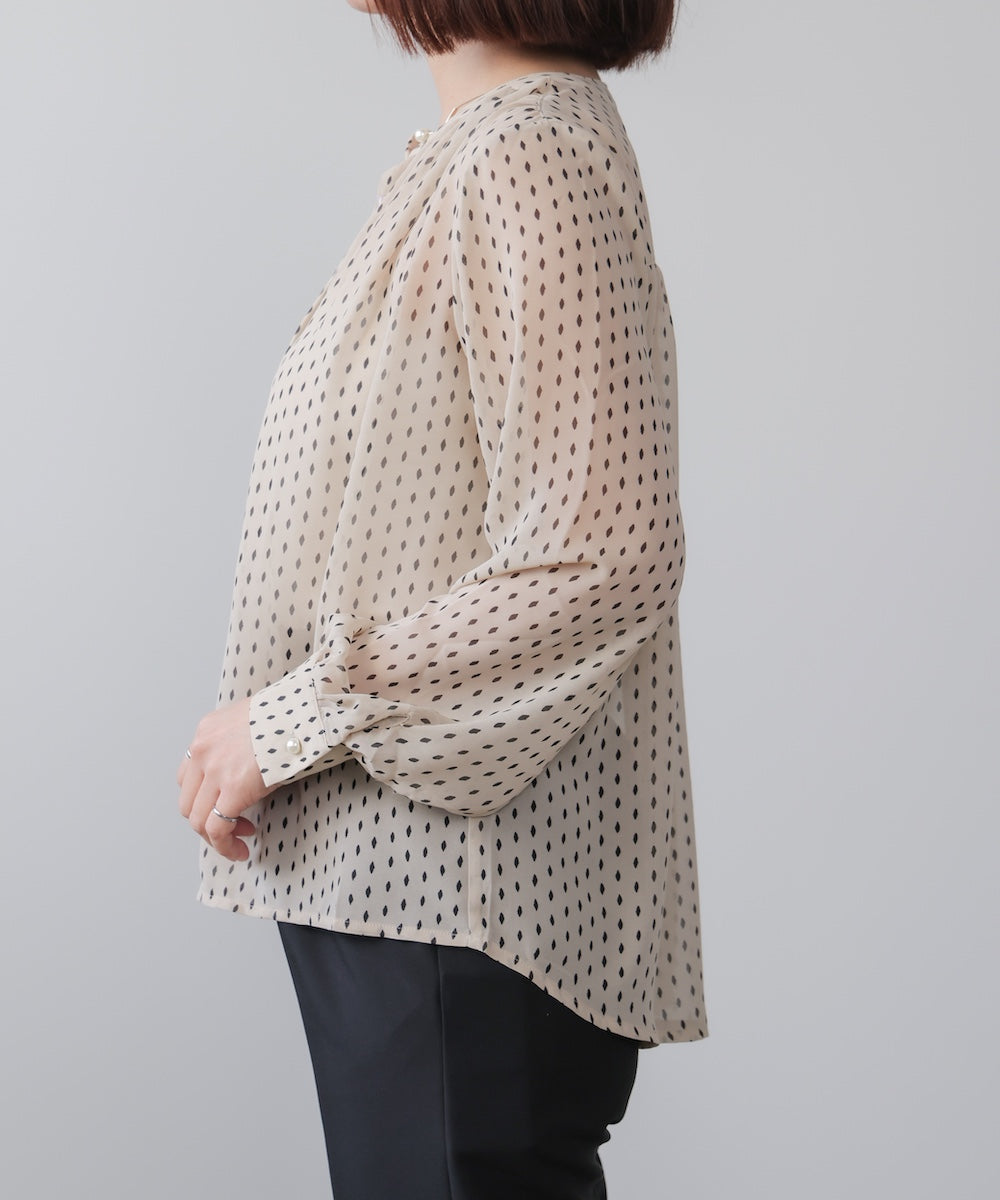 パターンシフォンブラウス