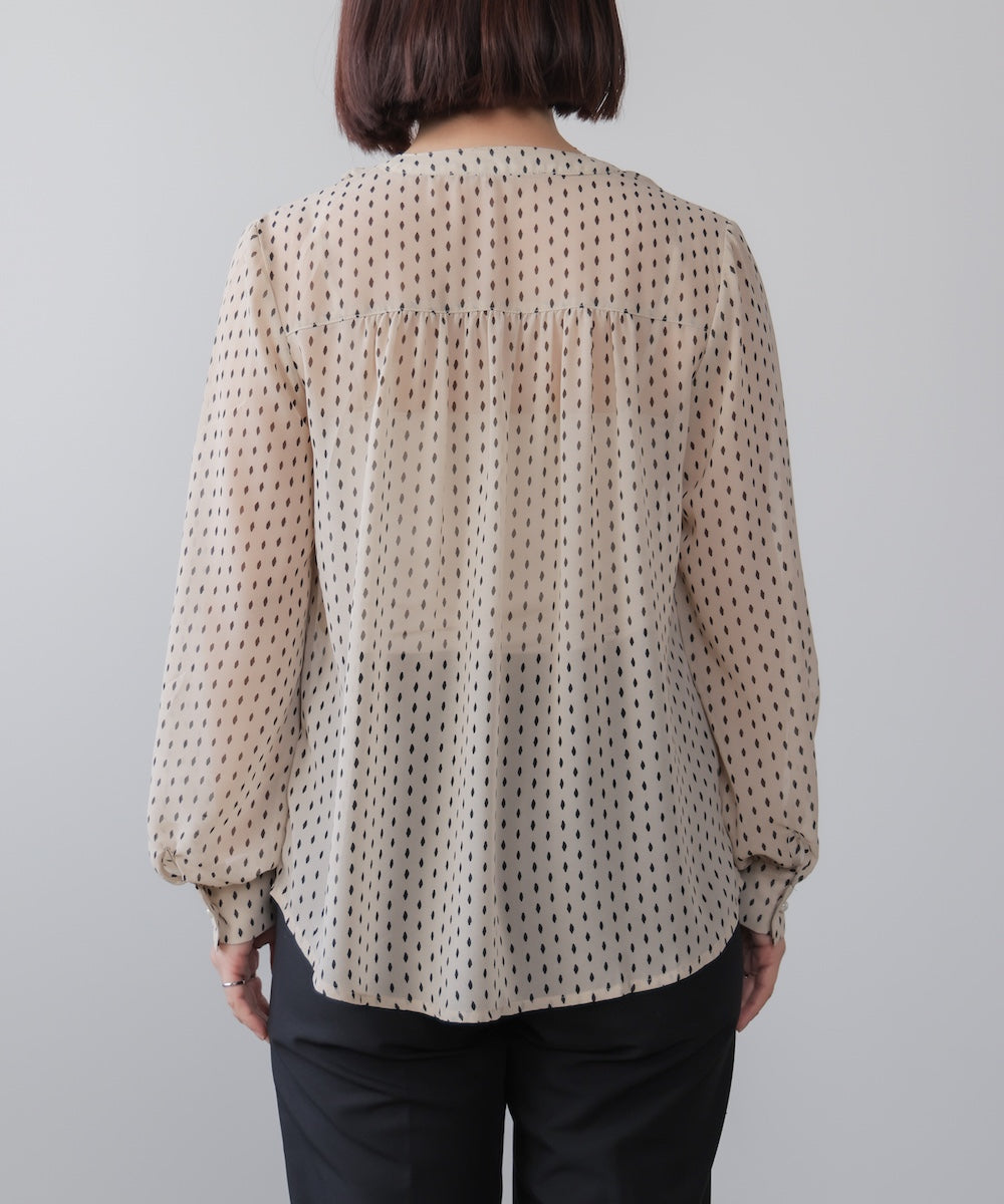 パターンシフォンブラウス