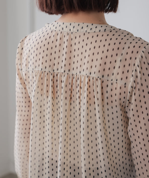 パターンシフォンブラウス