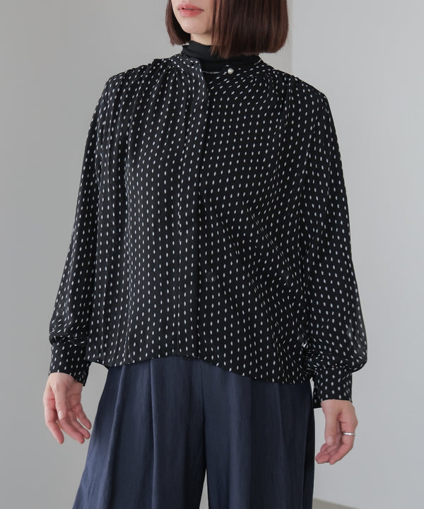 パターンシフォンブラウス