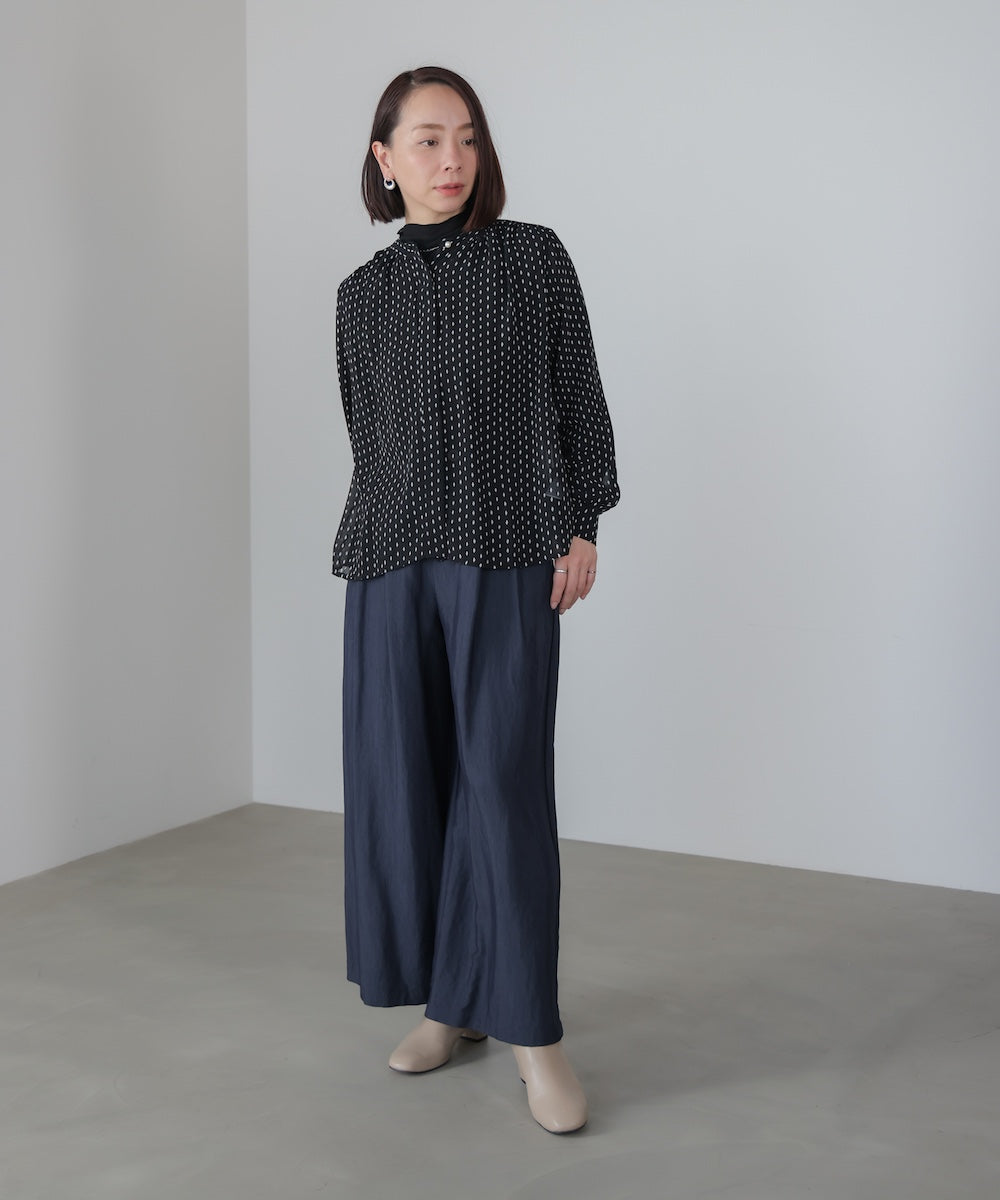 パターンシフォンブラウス