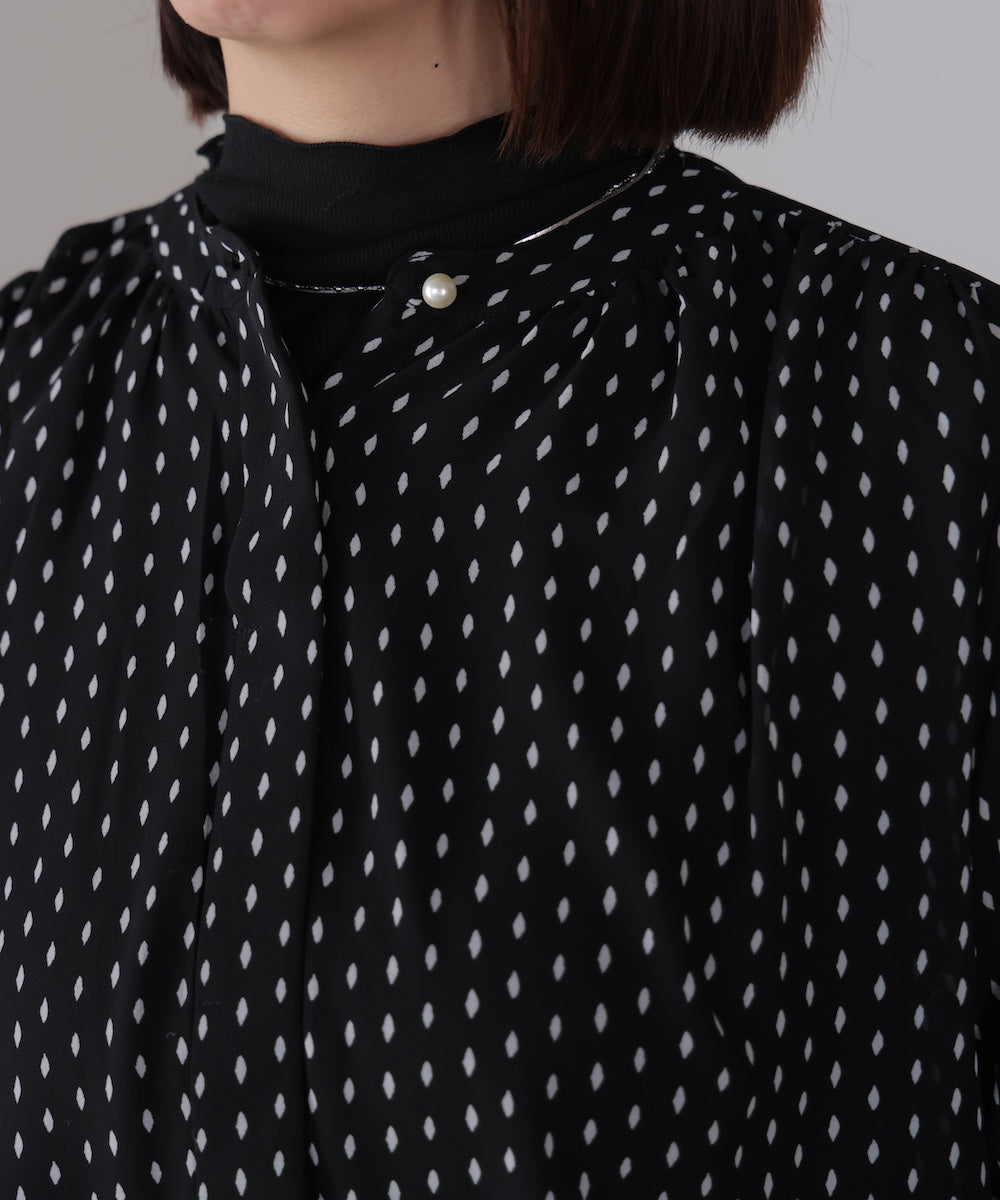 パターンシフォンブラウス