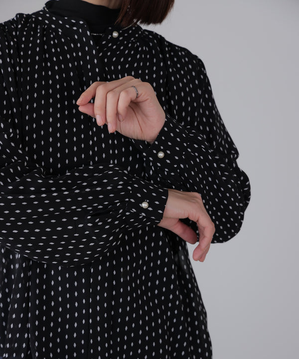 パターンシフォンブラウス