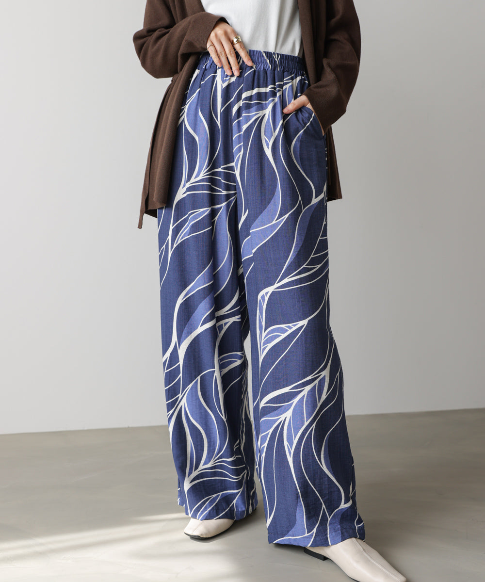 【WEB限定】ウェーブリーフ柄パンツ