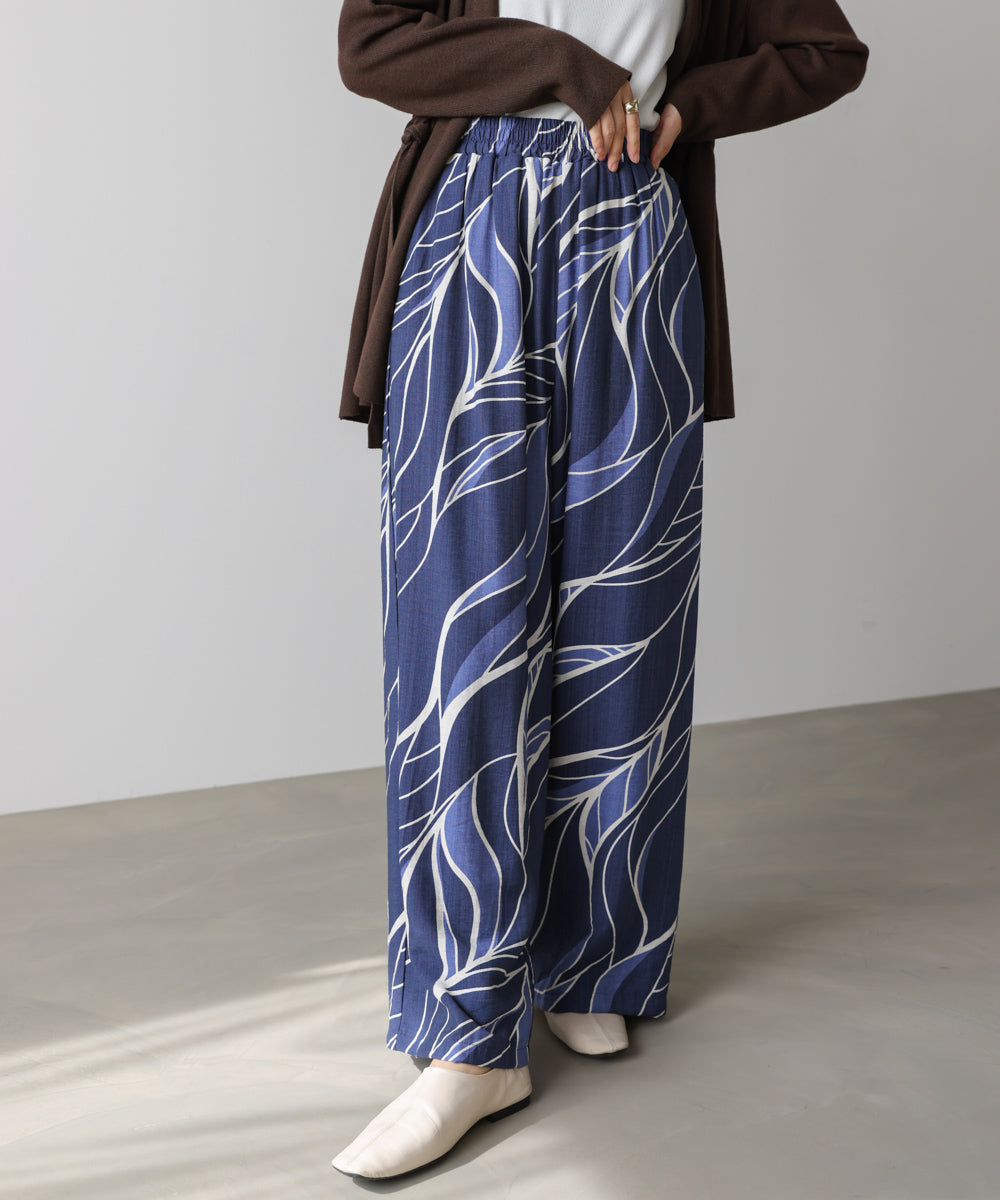 【WEB限定】ウェーブリーフ柄パンツ