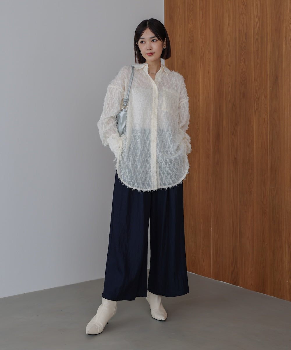 【WEB限定】フェザーライクシアーシャツ