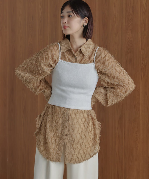 【WEB限定】フェザーライクシアーシャツ