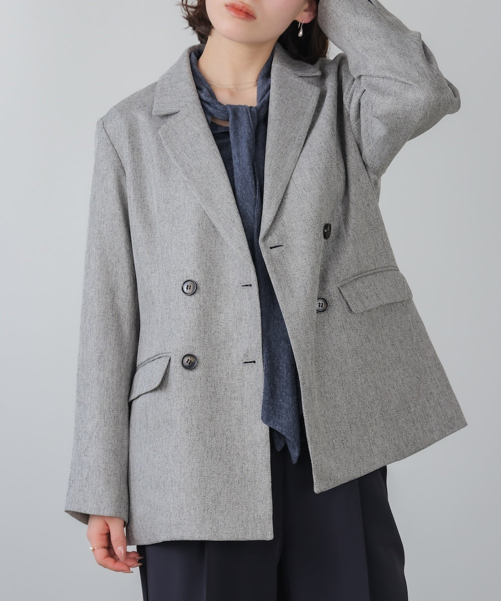 ヘリンボンツィードジャケット